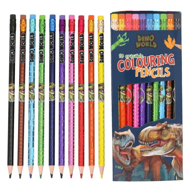 Dino World Farveblyanter m/viskel�der