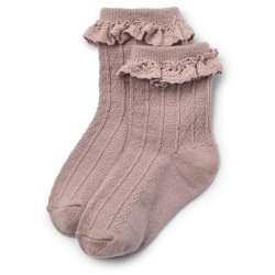 Wheat Sokker Uld 2-pak Lace Nora Dry Rose