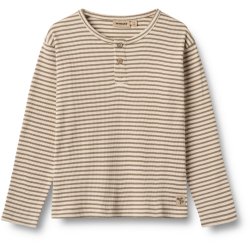 Wheat t-shirt LS Rib Moris Stone Stripe