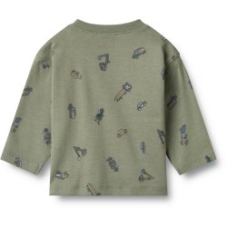 Wheat t-shirt Baby LS  Dusty Green Cars