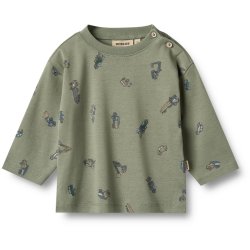 Wheat t-shirt Baby LS  Dusty Green Cars