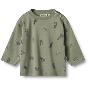 Wheat t-shirt Baby LS  Dusty Green Cars