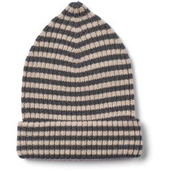 Wheat Strik Hue Beanie Topper Charcoal Melange