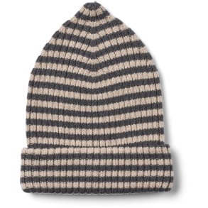 Wheat Strik Hue Beanie Topper Charcoal Melange