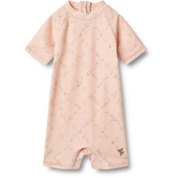 Wheat UV-Svmmedragt SS Cas Powder Checked Flowers