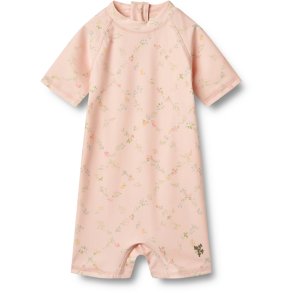 Wheat UV-Svmmedragt SS Cas Powder Checked Flowers