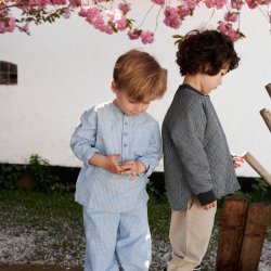 Wheat Skjorte Junior Bjrk Blue Stripe