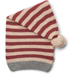 Wheat Strikket Nissehue Christmas Red Stripe