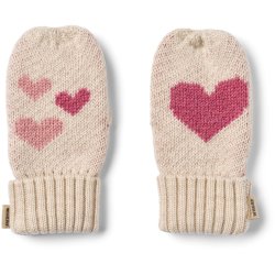 Wheat Strik Luffer Junior Jaquard Mittes Towsi Offwhite Melange