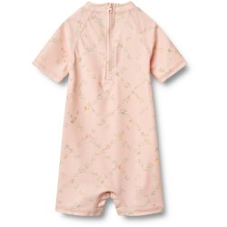 Wheat UV-Svmmedragt SS Cas Powder Checked Flowers