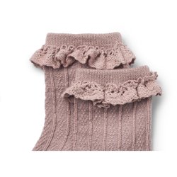 Wheat Sokker Uld 2-pak Lace Nora Dry Rose