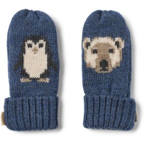 Wheat Strik Luffer Junior Jaquard Mittes Towsi Blue