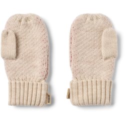 Wheat Strik Luffer Junior Jaquard Mittes Towsi Offwhite Melange