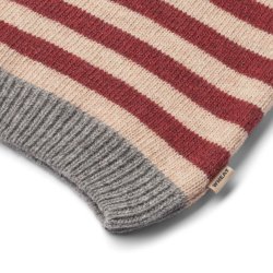 Wheat Strikket Nissehue Christmas Red Stripe