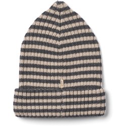 Wheat Strik Hue Beanie Topper Charcoal Melange