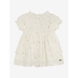 Minymo Kjole SS AOP Eggnog