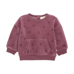 Minymo Sweatshirt LS Velour AOP Rose Deco