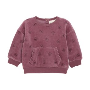 Minymo Sweatshirt LS Velour AOP Rose Deco
