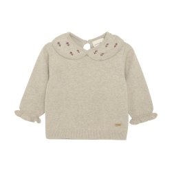 Minymo Bluse LS Strik Pullover Brown Melange 