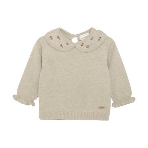 Minymo Bluse LS Strik Pullover Brown Melange 