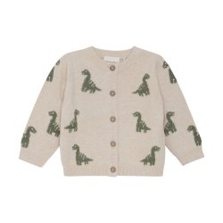Minymo Cardigan LS Strik Dino Light Beige Melange