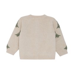 Minymo Cardigan LS Strik Dino Light Beige Melange