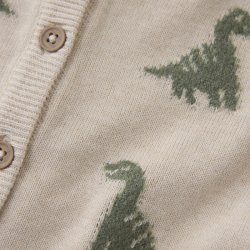 Minymo Cardigan LS Strik Dino Light Beige Melange