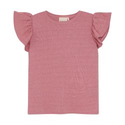 Minymo T-shirt SS Glitter Rib Azalea Pink