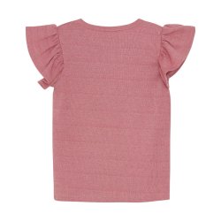 Minymo T-shirt SS Glitter Rib Azalea Pink