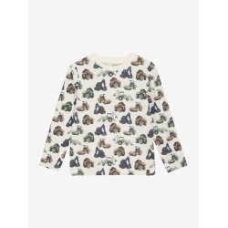 Minymo T-shirt LS AOP Eggnog