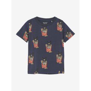 Minymo T-shirt SS AOP Blue Nights