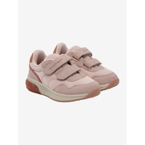 En Fant Sneakers Velcro m. LED lys Sepia Rose