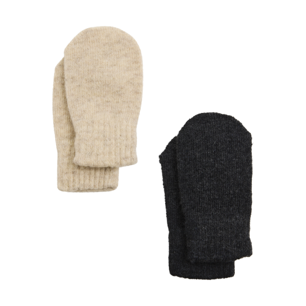 CeLaVi Luffer Uld 2-pak Magic Mittens uden tommelfinger White Pepper