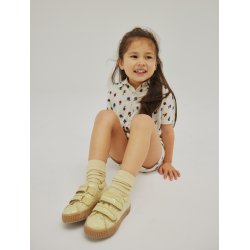 Angulus Sneakers Sko Velcro Lys gul Glitter