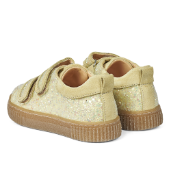Angulus Sneakers Sko Velcro Lys gul Glitter