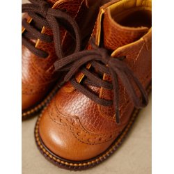 Angulus Begynder Snrresko "120 rs jubilums model" med Brogue detaljer Cognac
