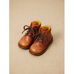 Angulus Begynder Snrresko "120 rs jubilums model" med Brogue detaljer Cognac