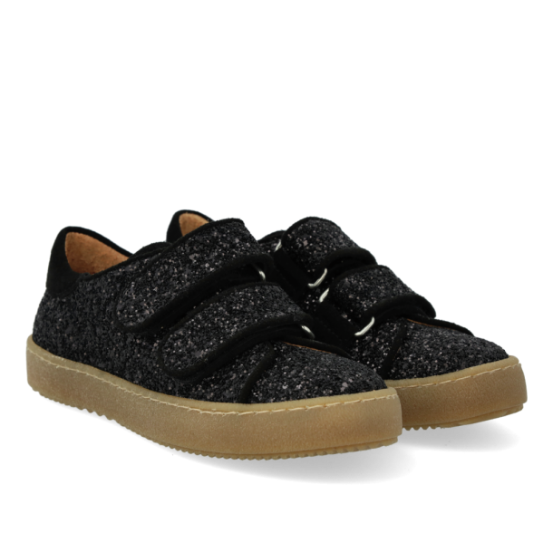Angulus Sneaker Glitter Velcro Black