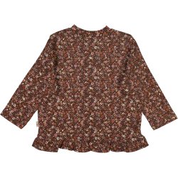 Wheat Cardigan Alicia Maroon Flowers