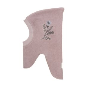 HUTTEliHUT Elefanthue Uld 2-lags Balaclava Flowers Emb Fawn