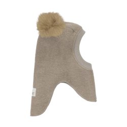 HUTTEliHUT Elefanthue Uld 2-lags Balaclava Alpaca Pompoms Camel Melange