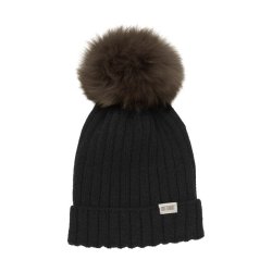 HUTTEliHUT Hue Uld Strik m. Alpaca Pompom Phantom