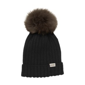 HUTTEliHUT Hue Uld Strik m. Alpaca Pompom Phantom