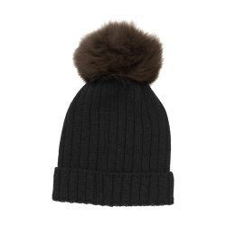 HUTTEliHUT Hue Uld Strik m. Alpaca Pompom Phantom