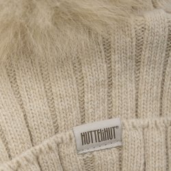 HUTTEliHUT Hue Uld Strik m. Alpaca Pompom Sand Melange