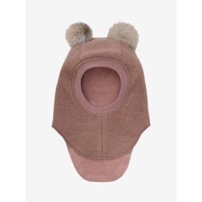 HUTTEliHUT Elefanthue Uld Balaclava Alpaca Pompoms Burlwood