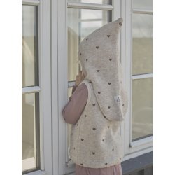 HUTTEliHUT Elefanthue Uld Balaclava Hjerter Sand Melange