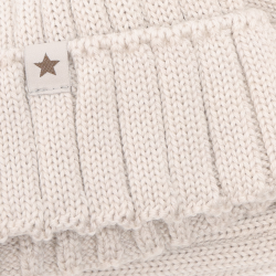 HUTTEliHUT Hue Uld Strik m. Alpaca Pompom Sand Melange