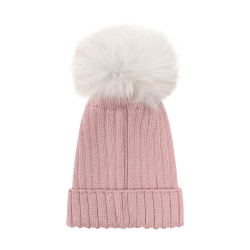 HUTTEliHUT Hue Uld Strik m. Alpaca Pompom Wood Rose