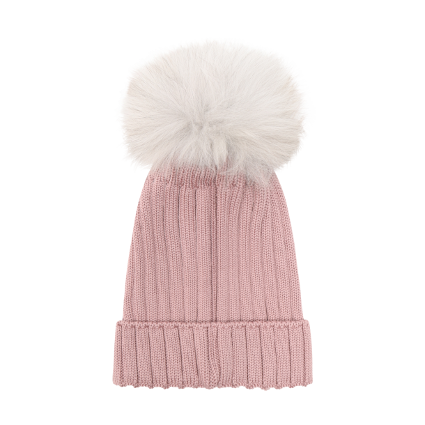 HUTTEliHUT Hue Uld Strik m. Alpaca Pompom Wood Rose